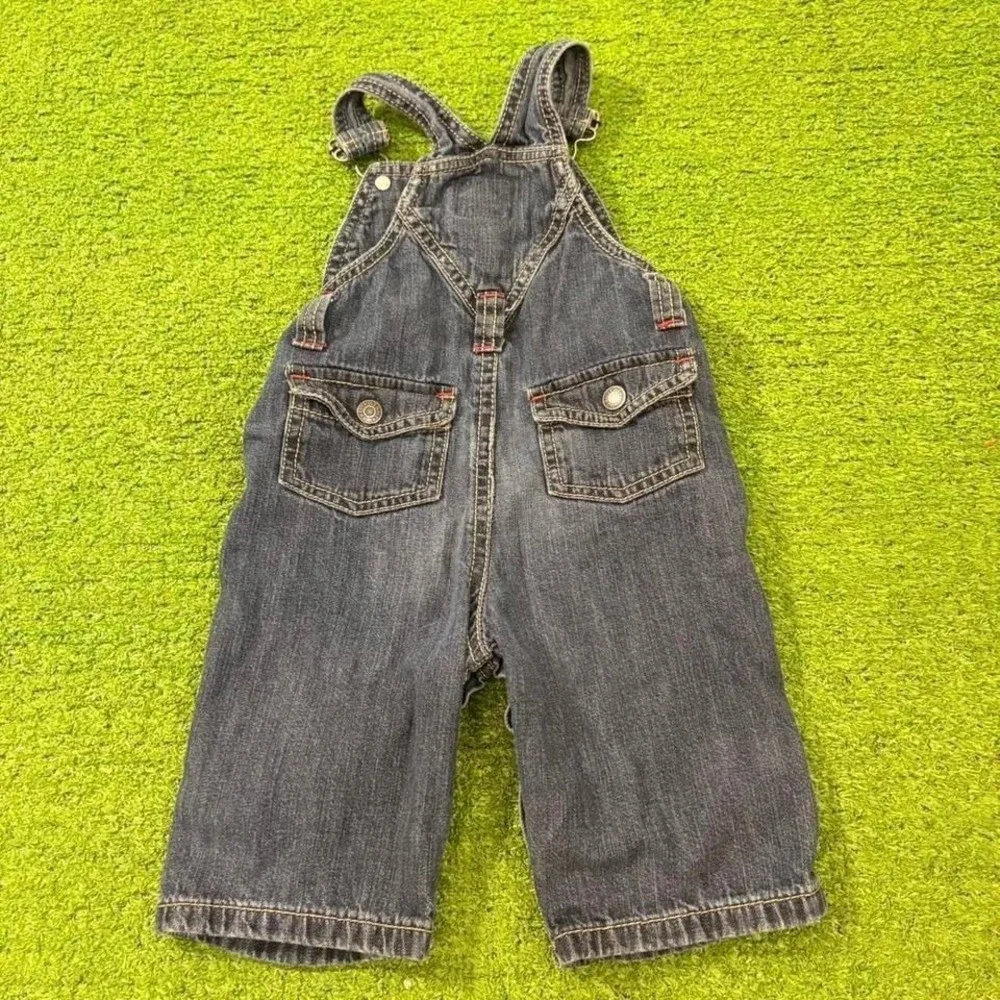 Vintage Y2K Old Navy Baby Sz‎ 3-6M Denim Overalls Baggy